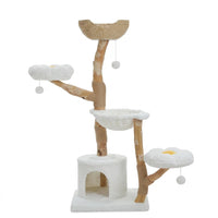 Arbre à Chat Design avec Panier Osier et Griffoir Sisal
