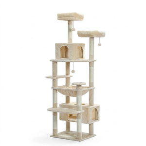 Arbre à Chat Multi-Niveaux 184cm avec Hamac et Griffoirs Sisal
