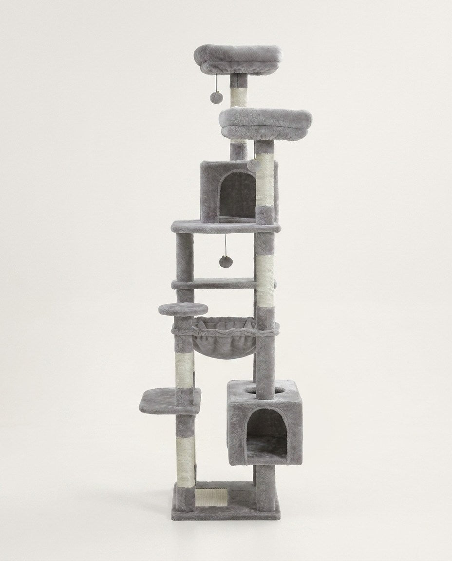 Arbre à Chat Multi-Niveaux 184cm avec Hamac et Griffoirs Sisal