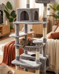 Arbre à Chat Multi-Niveaux 184cm avec Hamac et Griffoirs Sisal