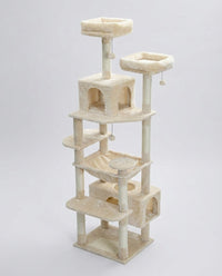 Arbre à Chat Multi-Niveaux 184cm avec Hamac et Griffoirs Sisal