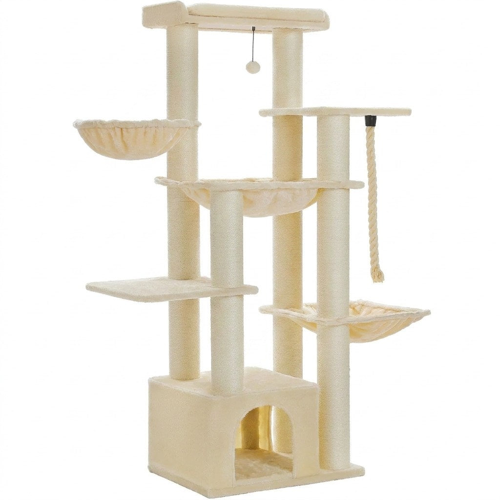 Arbre à Chat XXL 170cm avec Hamac et 11 Griffoirs Sisal